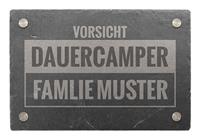 Proverdi GmbH TÃ¼rschild aus Schiefer 300 x 200 mm - Motiv Vorsicht Dauercamper