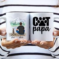 MyHappyMoments Mann mit Katze - Personalisierte Tasse