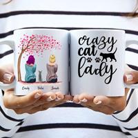 MyHappyMoments Frauen mit Katzen - Personalisierte Tasse