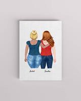MyHappyMoments Beste Freundinnen (bis zu 5 Frauen) - Personalisierter Kunstdruck (Poster/Leinwand)