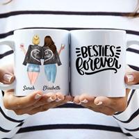 MyHappyMoments Beste Freundinnen - Personalisierte Tasse (2 Personen)