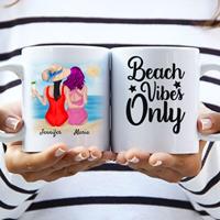 MyHappyMoments Beste Freundinnen Strand - Personalisierte Tasse