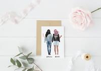 MyHappyMoments Beste Freundinnen (bis zu 5 Personen)- Personalisierter Kunstdruck (Poster, Leinwand)