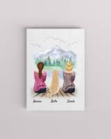 MyHappyMoments Frauen mit Hunden - Personalisierter Kunstdruck (Poster, Leinwand)