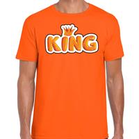 Bellatio King in cartoon letters t-shirt oranje voor heren