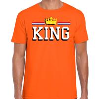 Bellatio King met gouden kroon t-shirt oranje voor heren