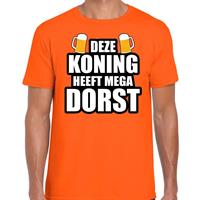Bellatio Deze Koning heeft mega dorst / bier t-shirt oranje voor heren