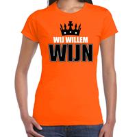 Bellatio Wij Willem wijn t-shirt oranje voor dames