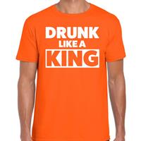 Bellatio Drunk like a King t-shirt oranje voor heren