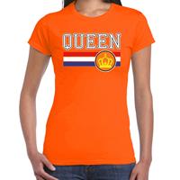 Bellatio Queen t-shirt oranje voor dames
