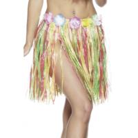 Merkloos 4x stuks hawaii thema carnaval verkleed rokje 45 cm voor volwassenen