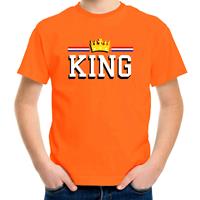 Bellatio King met kroon t-shirt oranje voor kinderen
