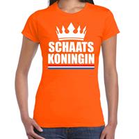 Bellatio Schaats koningin t-shirt oranje dames - Sport / hobby shirts -