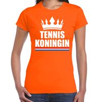 Bellatio Tennis koningin t-shirt oranje dames - Sport / hobby shirts -