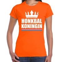Bellatio Honkbal koningin t-shirt oranje dames - Sport / hobby shirts -