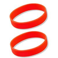 Set van 6x stuks siliconen armband rood -
