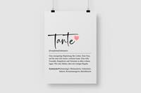 MyHappyMoments Tante Definition - Personalisiertes Poster