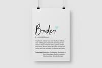 MyHappyMoments Bruder Definition - Personalisiertes Poster
