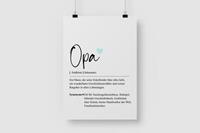 MyHappyMoments Opa Definition - Personalisiertes Poster