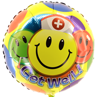 Boeketcadeau Heliumballon Get Well Happy nurse bestellen