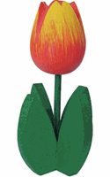 Merkloos Decoratie houten oranje tulpen -