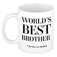 Bellatio Worlds best brother cadeau koffiemok / theebeker wit 330 ml - Cadeau mokken -