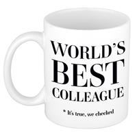 Bellatio Worlds best colleague cadeau koffiemok / theebeker wit 330 ml - Cadeau mokken -
