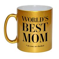 Bellatio Gouden Worlds best mom cadeau koffiemok / theebeker 330 ml - Cadeau mokken -