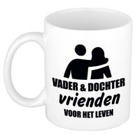 Bellatio Vader en dochter cadeau koffiemok / theebeker wit 330 ml - Cadeau mokken / Vaderdag -