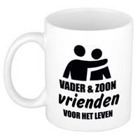 Bellatio Vader en zoon cadeau koffiemok / theebeker wit 330 ml - Cadeau mokken / Vaderdag -