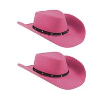2x Roze cowboyhoeden Wichita voor dames