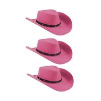 3x Roze cowboyhoeden Wichita voor dames