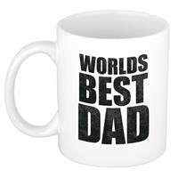 Bellatio Worlds best dad mok / beker wit 300 ml - Cadeau mokken - Papa/ Vaderdag -