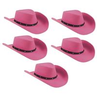 5x Roze cowboyhoeden Wichita voor dames