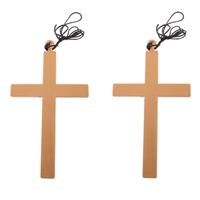 Funny Fashion 2x stuks verkleed artikel nonnen/priester ketting met groot kruis 23 cm -