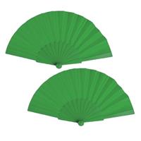 2x stuks spaanse Handwaaier groen 23 cm -