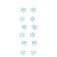 2x stuks sneeuwvlokken decoratie papieren slinger 108 cm -