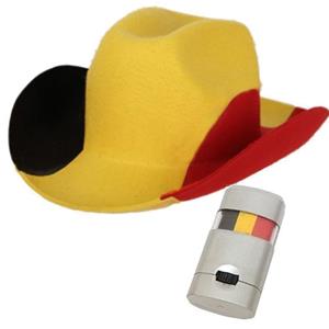 Bellatio Supporters verkleed set Belgie vlag-kleuren hoed met schminkstift -