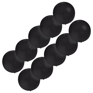 Set van 10x stuks groot formaat zwarte ballon met diameter 60 cm -