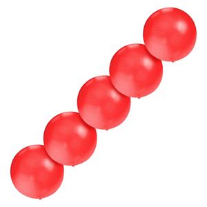 Set van 5x stuks groot formaat rode ballon met diameter 60 cm -