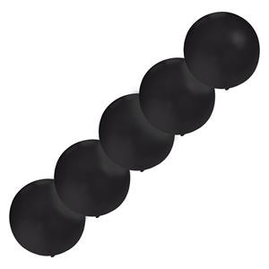 Set van 5x stuks groot formaat zwarte ballon met diameter 60 cm -