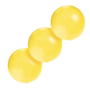 Set van 3x stuks groot formaat gele ballon met diameter 60 cm -
