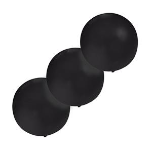 Set van 3x stuks groot formaat zwarte ballon met diameter 60 cm -