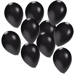 Bellatio Zwarte latex party ballonnen 20x stuks rond 27 cm -