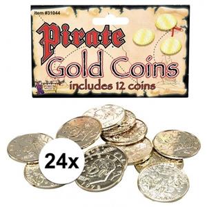 Gouden piraten munten 24 stuks -