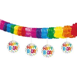 Merkloos Verjaardag feestslingers Happy B-day thema 400 cm van papier -
