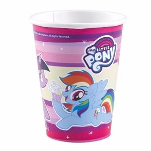 My Little Pony thema drinkbekers 8x stuks - 250 ml - wegwerpbekertjes kinder thema verjaardag feestje
