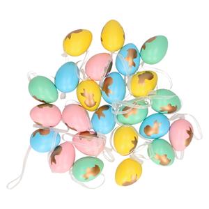 48x Gekleurde plastic/kunststof decoratie eieren/Paaseieren 4 cm -