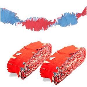 Oranje artikelen Set van 3x stuks rood-wit-blauwe versiering crepe-papier feestslingers van 24 meter -