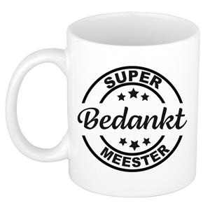 Bellatio Super bedankt meester cadeau mok/beker wit 300 ml -